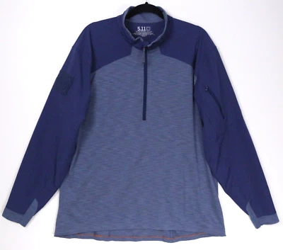 Suéter táctico 5.11 para hombre 1/2 1/4 cremallera chaqueta ligera pulóver azul para hombre XL Foto 1 de 4
