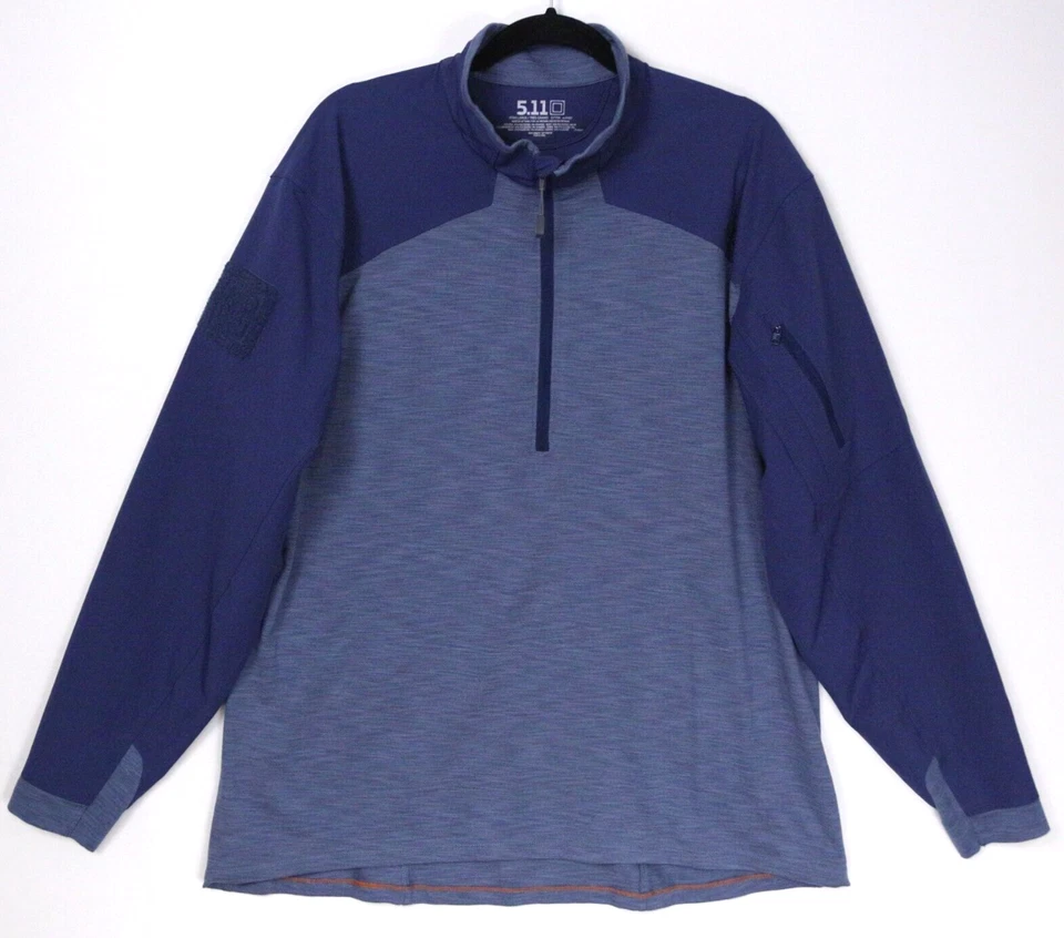 Suéter táctico 5.11 para hombre 1/2 1/4 cremallera chaqueta ligera pulóver azul para hombre XL Foto 1 de 4