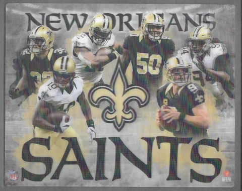 DREW BRESS NEW ORLEANS SAINTS 3 D HOLOGRAPHIC 8" X 10" POSTER CIRCLE K Cover