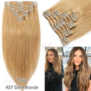 Extensiones Quita y Pon, Pelo Natural, 70 Cm de Largo y 50 gr , RUBIO DORADO 27 - Imagen 1 de 12