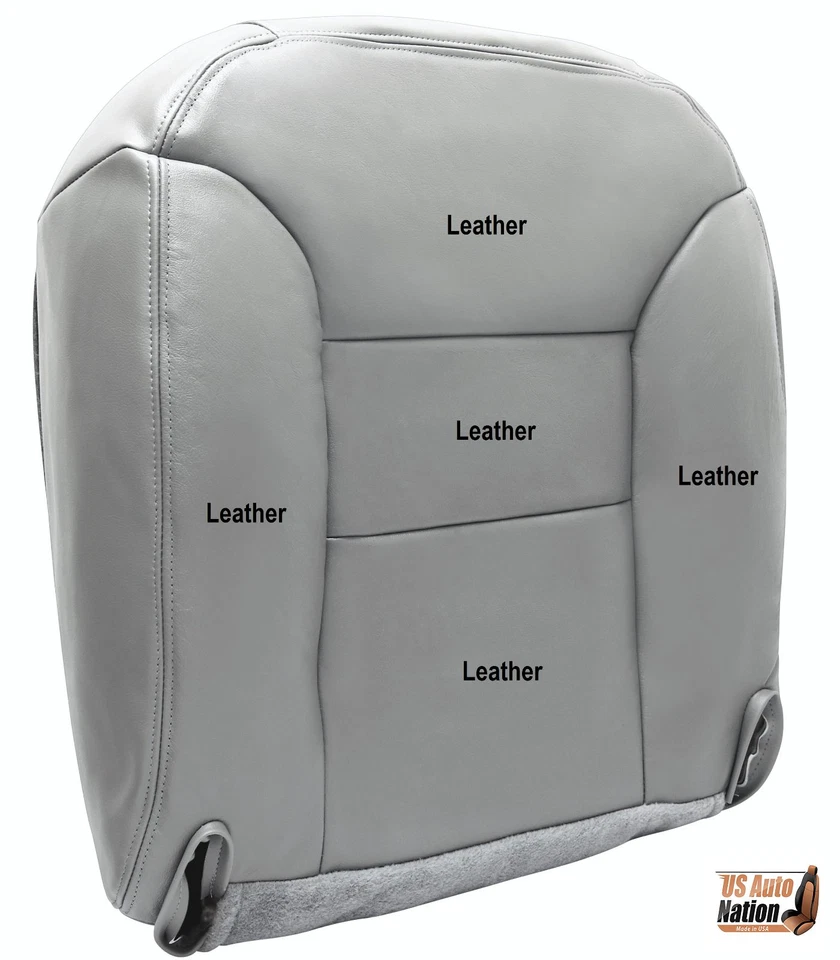 1996 1997 1998 GMC Sierra 1500 2500 3500 Driver Bottom Leather Seat Cover Gray - Image 1 of 4
