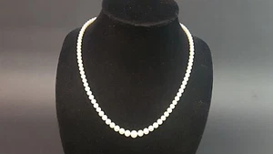 Superb Single Strand Graduated Culture Pearl Princess Necklace w 9ct Gold Clasp - Picture 1 of 24