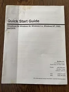 McAfee VirusScan for Win 95 / NT OS/2, DOS Manual Only - Picture 1 of 6