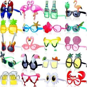 20 Pairs Sunglasses Hawaiian Beach Party Crazy Tropical Favors for Kids & Adults - Picture 1 of 8