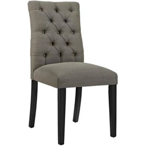 Modway Duchess 21.5" Button Tufted Polyester Fabric Dining Chair in Granite Gray - Picture 1 of 4
