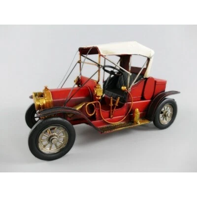 Modell Auto Oldtimer rot 31cm aus Blech Metall Retro Antik Stil Shabby Chic - Bild 1 von 4