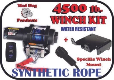 4500lb Mad Dog Synthetic Winch/Mount Kit for 2015-2026 Polaris RZR 900 S / S 4 - Image 1 of 4