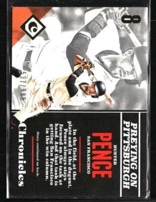 Hunter Pence 2017 Panini Chronicles #12  Baseball Card /999 - Image 1 of 2