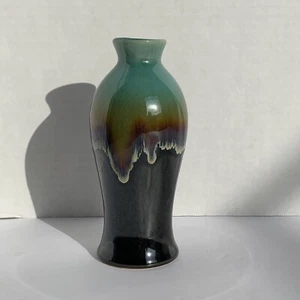 May Rich Small Drip Glaze Vase Southwest Floral Arrangement Florist - Picture 1 of 10