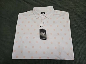 NEW Waggle Golf White RS Crest Logo Short Sleeve Polo/Golf Shirt SZ XL  - Picture 1 of 13