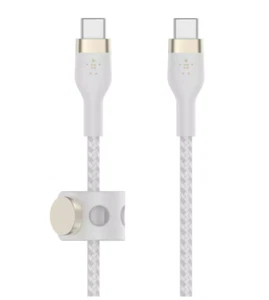 Belkin BOOST CHARGE PRO Flex USB-C to USB-C Cable 6.6 ft + Strap iPhone Samsung - Picture 1 of 3