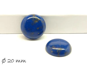 2 uds. Cabujones de lapislázuli para pegar en monturas, Ø 20 mm - Imagen 1 de 1