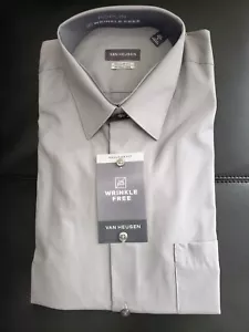 Van Heusen Dress Shirt Mens M 15.5, 32-33 Greystone Poplin Long Sleeve - Picture 1 of 3