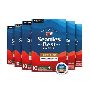 Seattle's Best Café Desayuno Mezcla Tostado Medio K-Cup Cápsulas | 6 Cajas de 10 (6 - Imagen 1 de 12