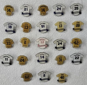 NEW YORK YANKEES PINSTRIPE JERSEY PINS (23 PINS) JETER, A-ROD, MARTINEZ, RIVERA - Picture 1 of 1