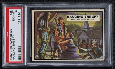 1962 Topps Civil War News Johnathan Peters Will Hanging the Spy #25 PSA 6 ne4 - Image 1 of 3