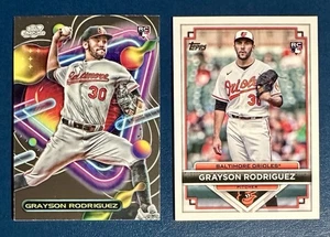 Grayson Rodriguez RC Lot (2) 2023 Topps Costco Flagship & Chrome Cosmic Orioles - Picture 1 of 2