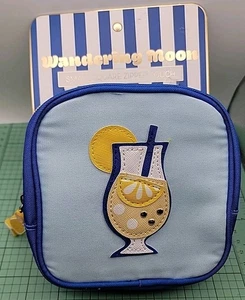 Wandering Moon Brand: Fruity Beverage Themed Square Zip Pouch - New & Free Ship - Picture 1 of 12