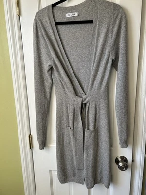 Suéter largo para mujer Joseph lana de cordero cachemir viscosa gris claro talla pequeña Foto 1 de 4