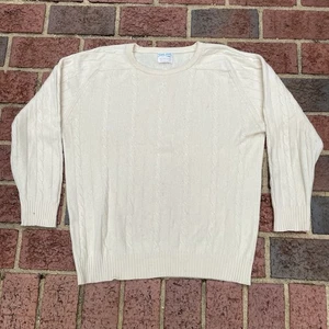Vintage Mills-Touche Sweater Mens Size 44 Cashmere Scotland Pullover 90s Cable - Picture 1 of 10