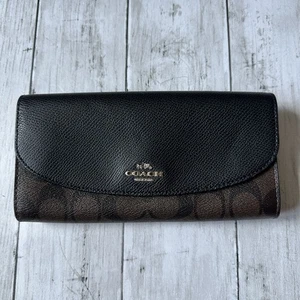 Gebrauchte Coach Signature Print Geldbörse Braun Clutch - Bild 1 von 5