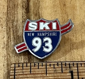Vintage Ski 93 New Hampshire Enamel Pin - Red White and blue - 1" Wide - Picture 1 of 6