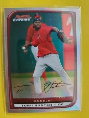 2008 Bowman Chrome Refractor #32 Torii Hunter - Los Angeles Angels - Image 1 of 2