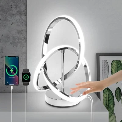 Lámparas de Mesa Espiral Modernas, Lámpara de Mesa LED Moderna, Luz de Mesita de Noche Decoración Cromada... Foto 1 de 4