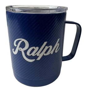 Nuevo Polo Ralph Lauren Azul Blanco Logo Exterior Acero Inoxidable Taza Vaso Taza 10oz - Imagen 1 de 8