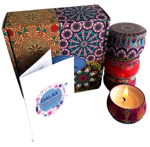 4 Cans Scented Candles Gift Set Aromatherapy Bath Relaxation Spa Yoga Holiday US - Picture 1 of 7
