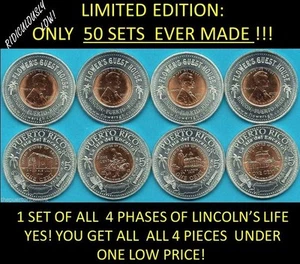 4 Hotel RINCON PUERTO RICO Encased Cent Lucky Penny Anillado Ficha Token Vale PR - Picture 1 of 12