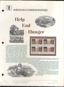 US. CP252. 2164. Help End Hunger. Commemorative Panel With Hole Sleeve. 1985 - Picture 1 of 1