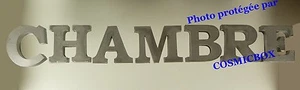 Lettres en zinc CHAMBRE plaque métal style industriel steel door plate letters - Imagen 1 de 1