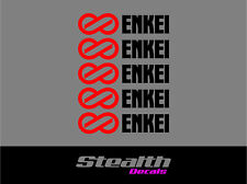 ENKEI Wheel rim decals stickers x5, jdm ,drift, Red/ Black Fits Evo 8 VIII