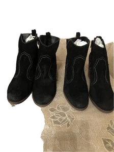 Restricted Black Suede Leather Ankle Booties Women's Sz 9 New - Picture 1 of 9