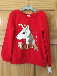NWT Carter's Girl Unicorn Sweatshirt Pullover Red Christmas Many Sizes - Picture 1 of 1