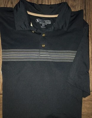 Mens Pebble Beach Performance Short Sleeve Black Polo Shirt XL - EUC - Image 1 of 2