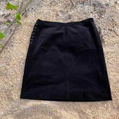 Falda de pana negra con cordones laterales cremallera Tommy Hilfiger talla 10 Foto 1 de 4