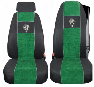 Fundas de asiento para camión Scania R a partir de 2004 ajustadas funda protectora negra verde - Imagen 1 de 5