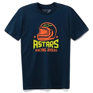 Alpinestars Bow Racing Ahead Short Sleeve T-Shirt Men Casual wear tee -Navy M - Picture 1 of 4