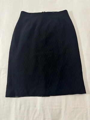 Falda negra vintage Garfield & Marks para mujer con cremallera trasera y abertura talla 12 hecha en EE. UU. Foto 1 de 4