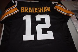 TERRY BRADSHAW #12 SEWN STITCHED CUSTOM JERSEY SB MVP HOF 1989 SIZE XL - Picture 1 of 2