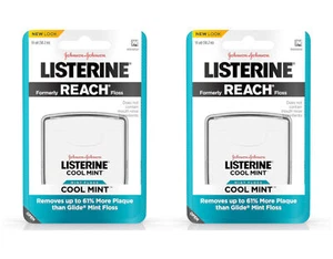 Listerine Cool Mint Interdental Floss, 55 Yards - Pack of 2 - Picture 1 of 4