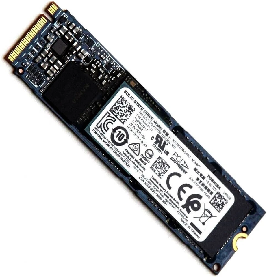 ПОДЛИННЫЙ твердотельный накопитель Toshiba KXG60ZNV256G 256 ГБ NVMe PCI 2280 M.2 HP DELL - Изображение 1 из 1