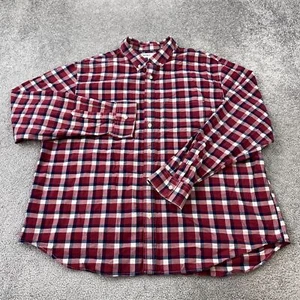 Old Navy Button Shirt Men's XXL Red Blue Plaid Built-In Flex - Picture 1 of 10