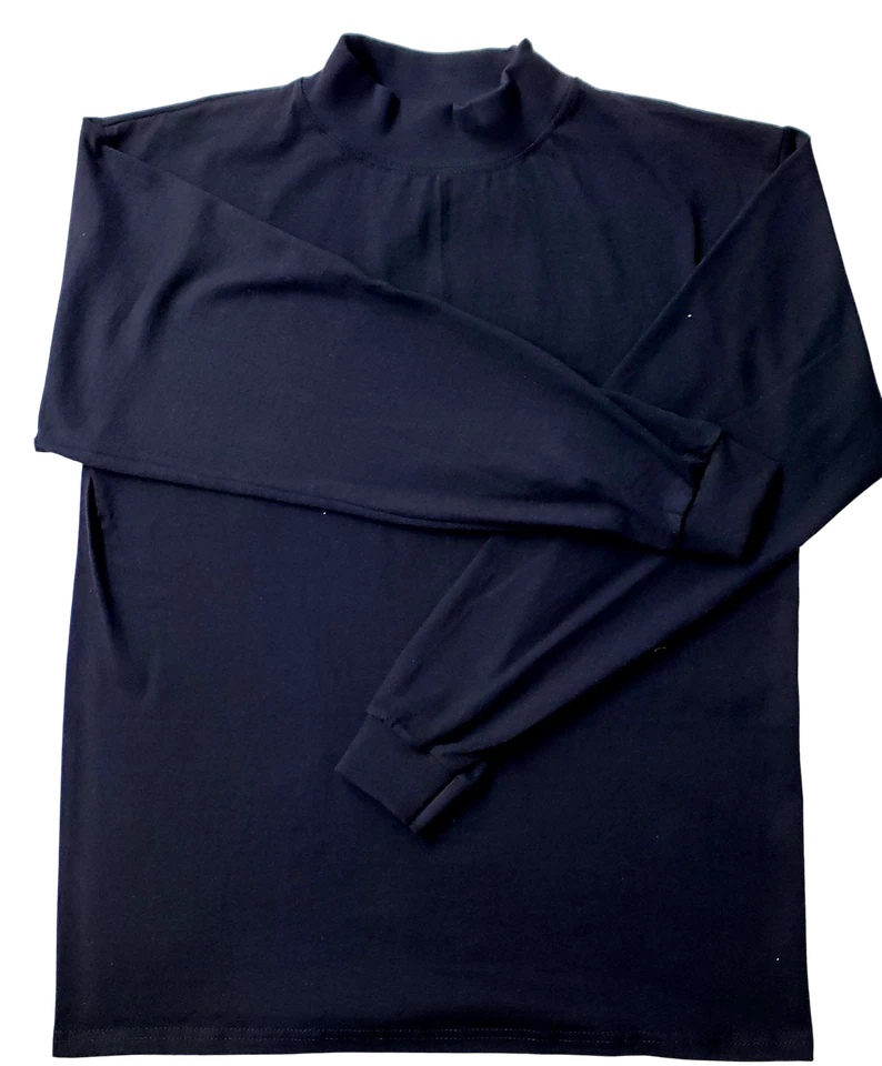 Men's Mock turtleneck Long Slv Heavyweight Ctn Top.  Size S to 3XL. Made in USA - Image 1 of 1