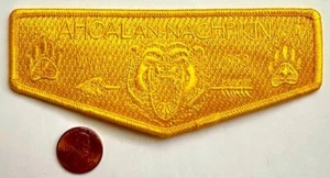 BOY SCOUT OA AHOALAN NACHPIKIN 558 BSA CEREMONY TEAM YELLOW GHOST FLAP 50 MADE! - Picture 1 of 2