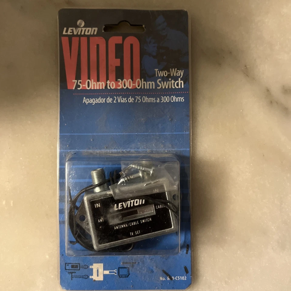 Leviton A/B Video Cable TV Switch 75/300 Ohm Coaxial C5102 - Image 1 of 1