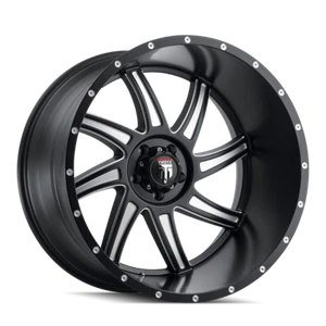 American Truxx 24x14 Wheel Gloss Black Machined AT162 Vortex 8x180 -76mm Rim - Picture 1 of 4