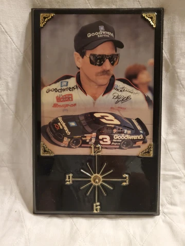Dale Earnhardt Sr 15.5x9.5 Clock Plaque, Missing Hands Cover